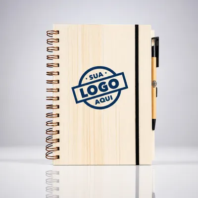 Caderno com caneta 