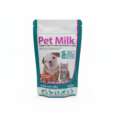 Pet Milk alimento completo para cães e gatos  100g