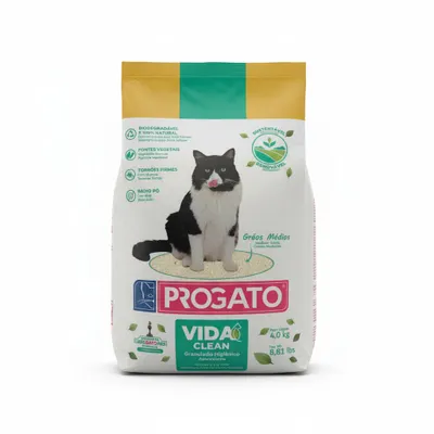 Areia Higiênica Progato VIDA CLEAN milho e mandioca 4kg