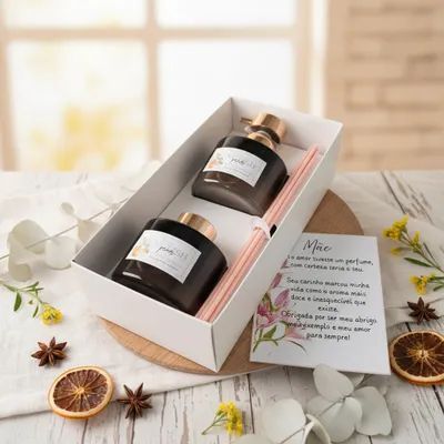 Kit Difusor de Ambiente com Varetas e sabonete liquido  luxo
