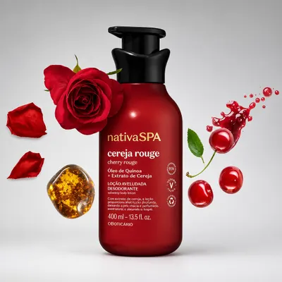 Nativa Spa loção aveludada  cereja rouge 400ml