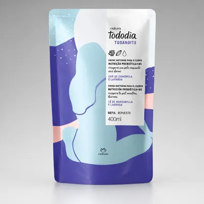 Refil Creme Tododia Todanoite Chá Camomila E Lavanda - 400ml