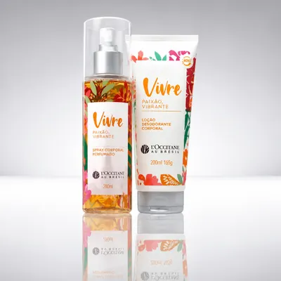 kit Loção Hidratante + Spray corporal vivre paixão vibrante L'Occitane au Brésil 