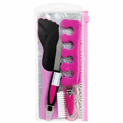 Kit de pedicure em estojo pink
