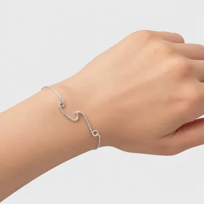 PULSEIRA ONDA LISA PRATA 925
