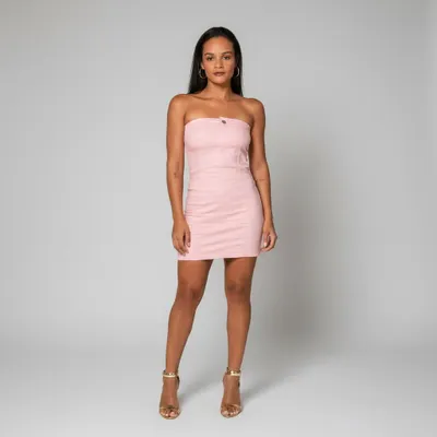 Vestido tomara-que-caia rosa