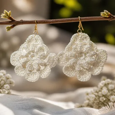 Brincos de crochê floral