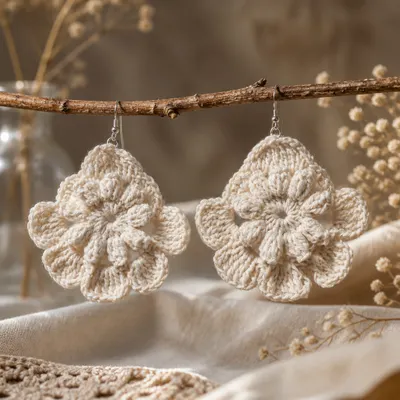 Brincos de Crochet Floral
