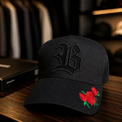 SnapBack flower preto 