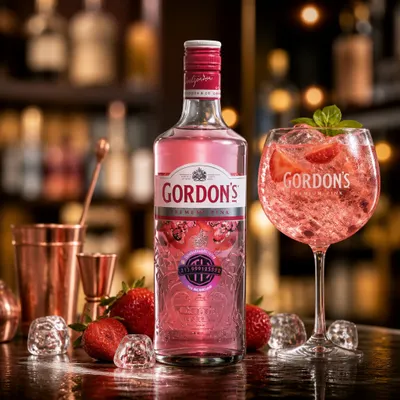 Garrafa de Gin Gordon's Pink 