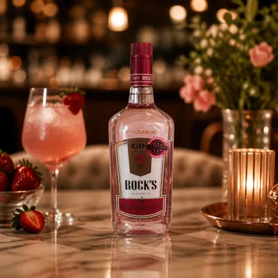 Garrafa Gin Rock's morango 