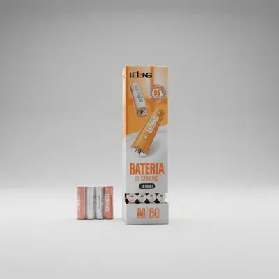 Caixa de Pilha AA 100% mercurio e CARBONO alta Performance(4)  Unidades LELONG
