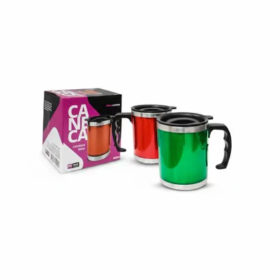 CANECA ACO INOX 450ML COLOR