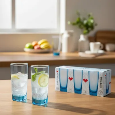 COPO TEXAS 315 AZUL MÃE  CONJUNTO COM 3 UNIDADES 