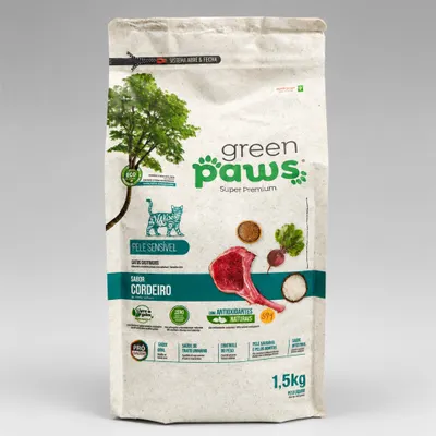 Green Paws Pele sensível sabor Cordeiro 1,5kg