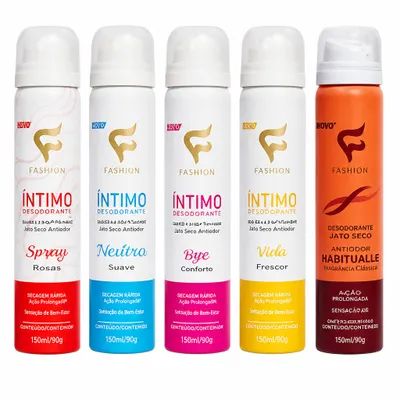 Desodorante íntimo jato seco fragrâncias 