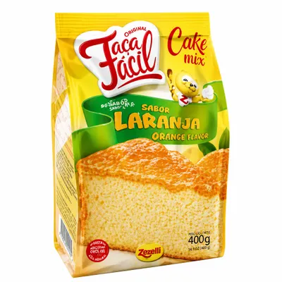 Massa para bolo Zaeli 400g laranja 