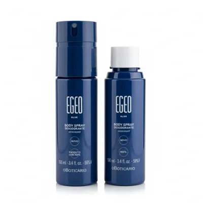 Kit Egeo Blue Desodorante Body Spray + refil  100Ml
