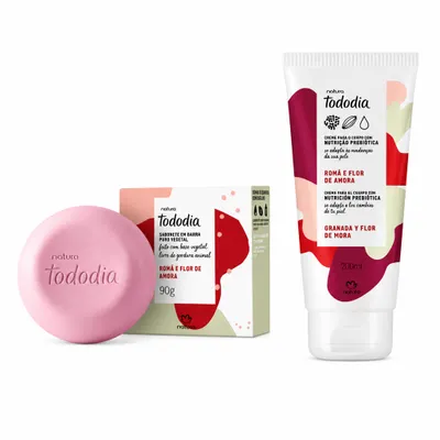 kit Presente  Natura Tododia Romã e Flor de Amora (2itens) 1 hidratante 200ml e 1 sabonete 90g