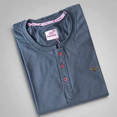 T-Shirt Algodão Botões Chumbo 
