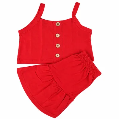Conjunto vermelho blusa e saia