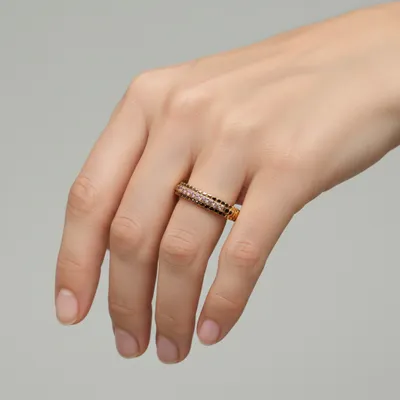 Anel Cravejado Dourado Nº 16
