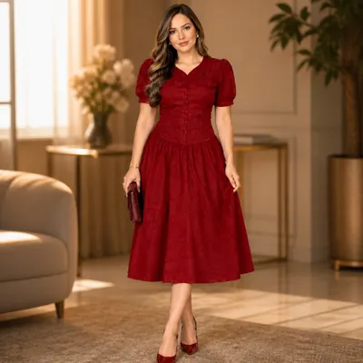 Vestido Midi Vermelho