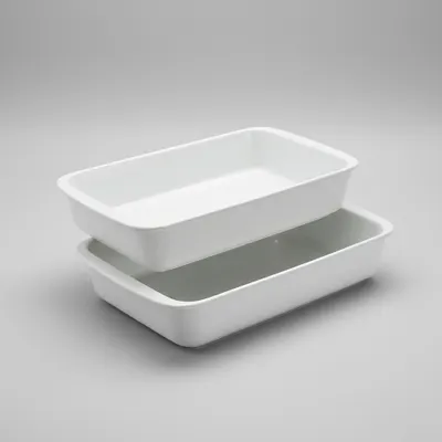 KIT 2 TRAVESSA  15 CM X 28,5 CM X 5 ALTURA PORCELANA FORTE ,VAI MICRO ONDAS FORNO