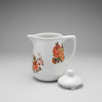 BULE ALTO 450 ML DECORADO FLORES,PORCELANA VAI AO FORNO MICRO ONDAS