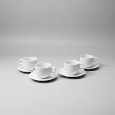 KIT 4 XICARAS COM PIRES 200 ML EMPILHÁVEIS, PORCELANA VAI AO FORNO E MICRO-ONDAS 