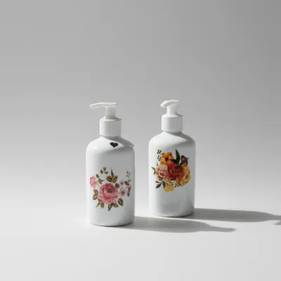 KIT 2 SABONETEIRA LÍQUIDA 250 ML  DEC.FLORES PORCELANA 