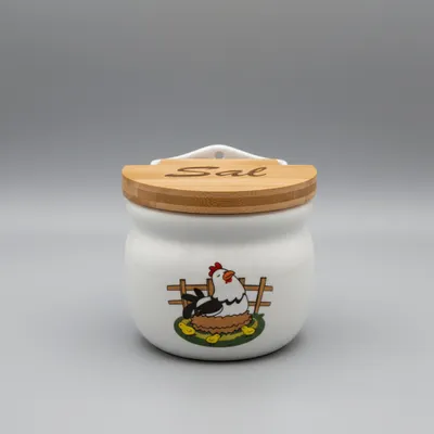 SALEIRO DE PAREDE 1 KG ,PORCELANA DECORADO  GALINHA