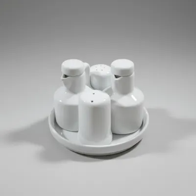 kit galheteiro 5 peças ,porcelana vai ao forno e micro ondas