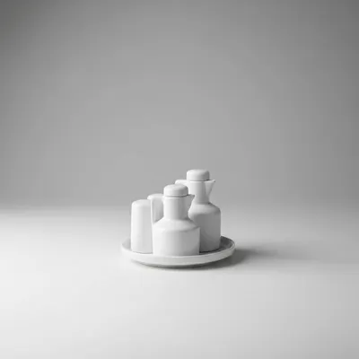 kit galheteiro 5pçs ,porcelana vai ao forno e micro ondas