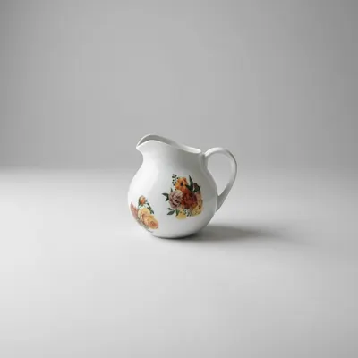 jarra 700ml decorada flores ,porcelana vai ao forno e micro ondas