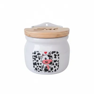 SALEIRO PAREDE 1 KG VAQUINHA,PORCELANA VAI AO FORNO E MICRO ONDAS