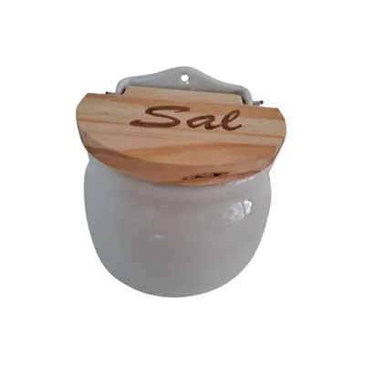 SALEIRO 1 KG PAREDE BRANCA,PORCELANA VAI AO FORNO E MICRO ONDAS