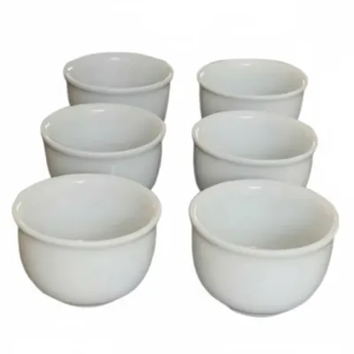 KIT 6 TIGELAS 350 ML BRANCA,PORCELANA VAI AO FORNO E MICRO ONDAS