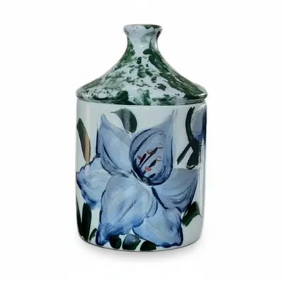 POTE 400ML COM TAMPA PORCELANA DECORADA