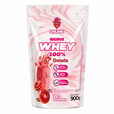 Vicious Whey 100% Sabor Donuts de Morango com Chantilly 900g