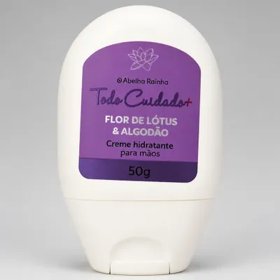 Creme Hidratante Para Mãos Flor de Lótus e Algodão Todo Cuidado Mais Abelha Rainha 50g