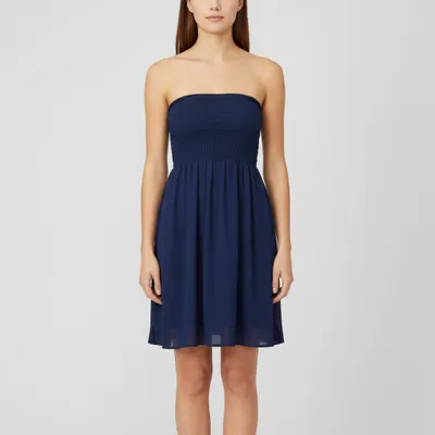 Vestido azul strapless