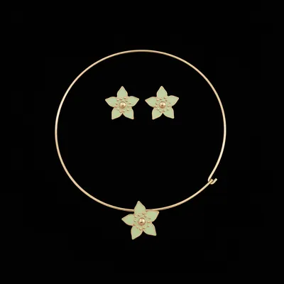 CONJUNTO CHOKER + BRINCO FLOR