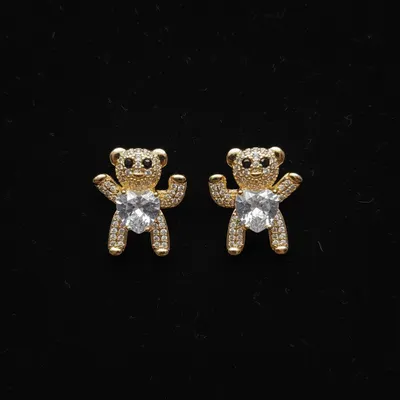 BRINCO URSO ZIRCONIA OURO