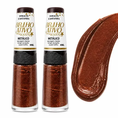 Esmalte Castanha Metalico - Brilho Ativo