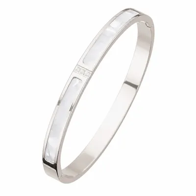 Pulseira Bracelete Madrepérola Aço Inox 