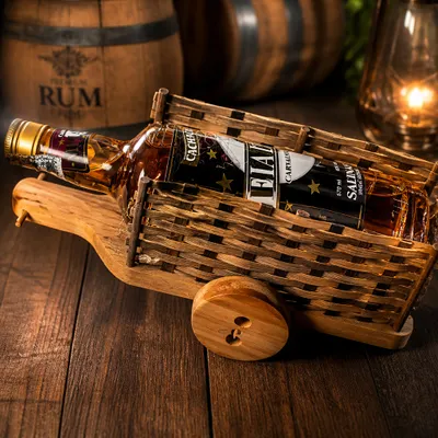 Kit carro de Boi com Cachaça Meia Lua Carvalho 670 ml