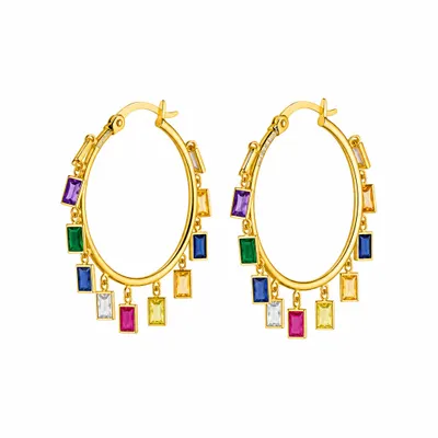 Brincos argola multicolor