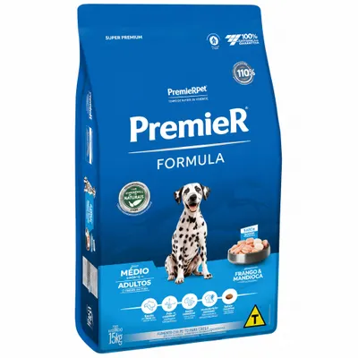 Ração Premier Fórmula Cães médio - Frango 15kg 