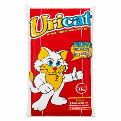 Areia sanitária eficiente para controle de odores Uricat 4 kg